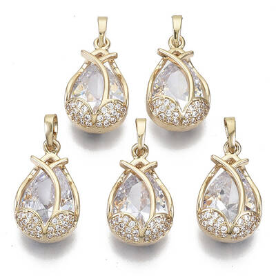 Brass Micro Cubic Zirconia Pendants