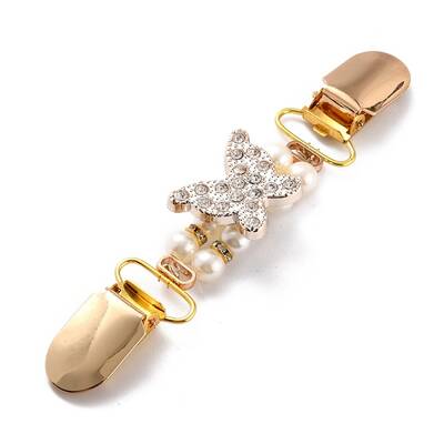 Vintage Alloy with Rhinestone Cardigan Clips