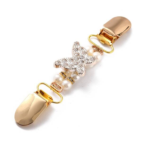 Vintage Alloy with Rhinestone Cardigan Clips