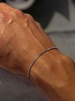 Men's Summer 2024 Street Hip Hop Style Trend Link Bracelet, Minimalist Plain All-match Bracelet, Fashion Stainless Steel Jewe...