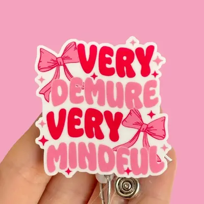 Glitter My Badge Funny Demure badge reel for nurse and hospital workers. Badge clip Badge pull - Retractable swivel clip with...