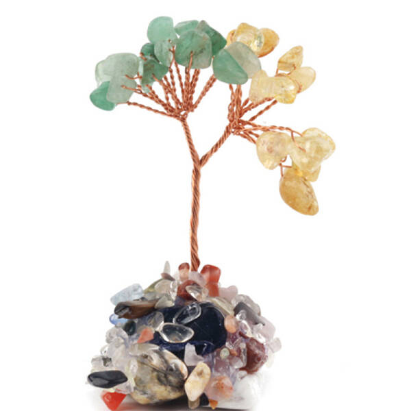Natural Citrine & Green AventurineChips Tree Decorations