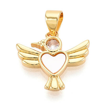 Brass Micro Pave Clear Cubic Zirconia Pendants