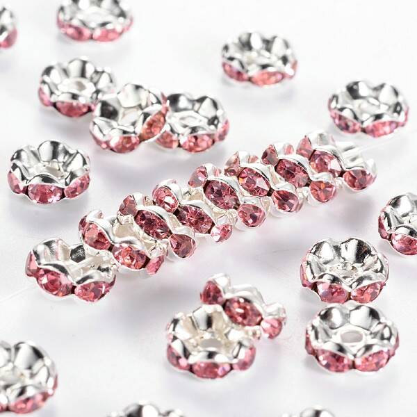 Brass Grade A Rhinestone Spacer Beads