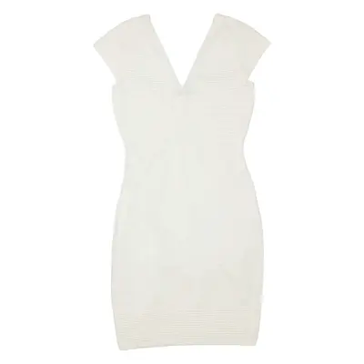 KAREN MILLEN Womens Pencil Dress Cream Viscose Sleeveless Short S