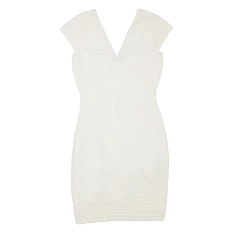 KAREN MILLEN Womens Pencil Dress Cream Viscose Sleeveless Short S