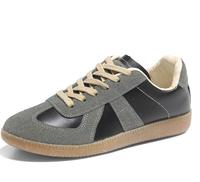 Men's fashion sneakers Comfortable walking shoes Casual lace-up non-slip sneakers ,Leather splicing