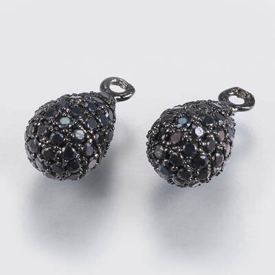 Brass Micro Pave Cubic Zirconia Charms