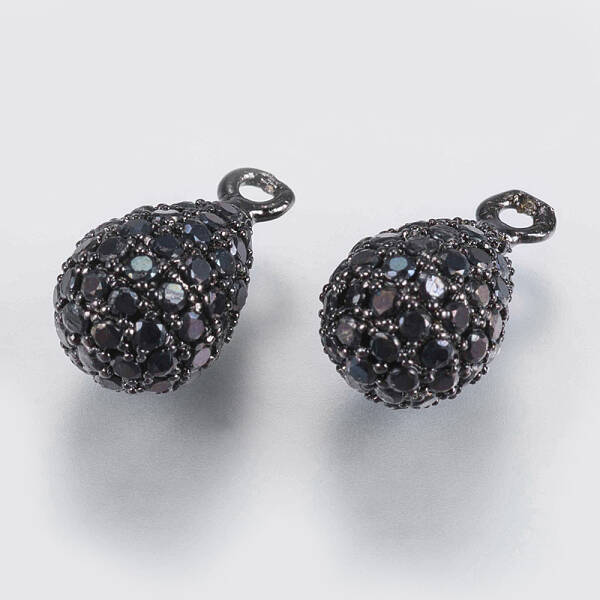 Brass Micro Pave Cubic Zirconia Charms