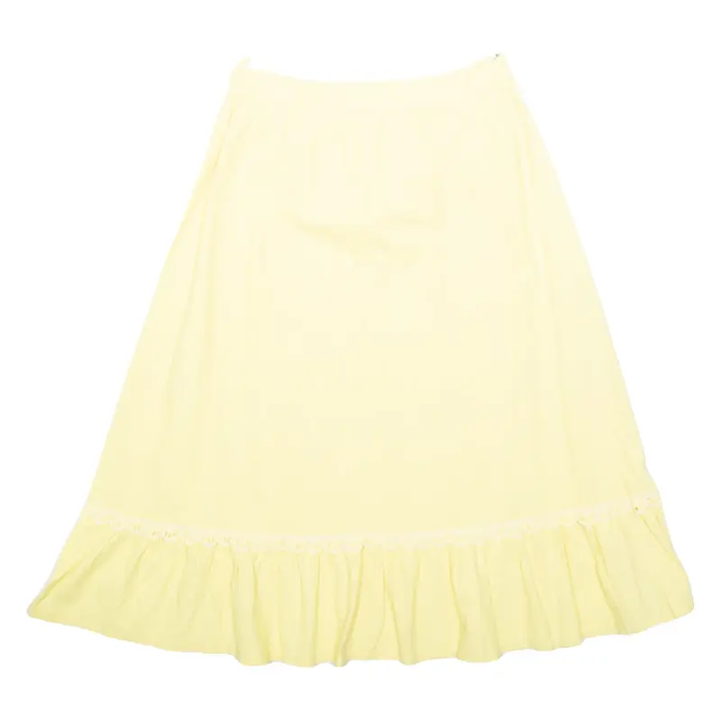 Womens A-Line Skirt Yellow Midi S