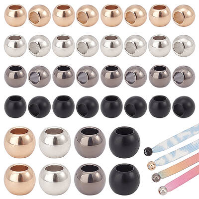 80Pcs 4 Colors Alloy European Beads
