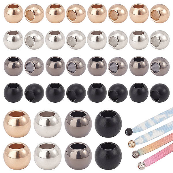 80Pcs 4 Colors Alloy European Beads