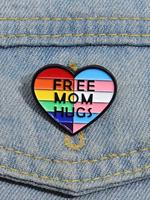 Lgbt Colorful Heart Shaped Brooch, Cute Fashion Alloy Pin for Daily Clothing Decor, Trendy All-match & Exquisite Brooch for B...