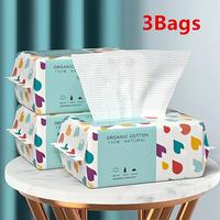 Disposable Washcloth, 3 Bags Natural Face Towel, Make Up Soft Removing Wipes, Dry Cleanser Towelettes for Skin Care