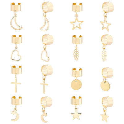 8 Pairs 8 Style 304 Stainless Steel Cuff Earrings