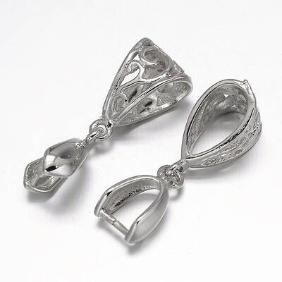 Filigree Rack Plating Brass Pendant Pinch Bails