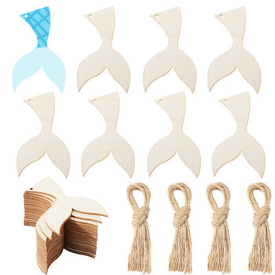 Ocean Styles Wood Fishtail Pendant Decorations