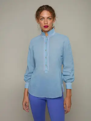 ZEPHYR | Easy Fit Raglan Blouse | Color: Pale Denim | Size: XS