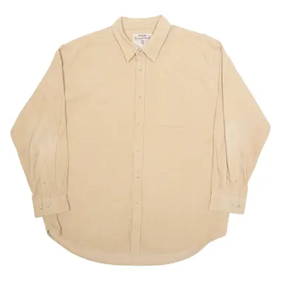 WRANGLER Rugged Wear Mens Plain Shirt Beige Long Sleeve XL