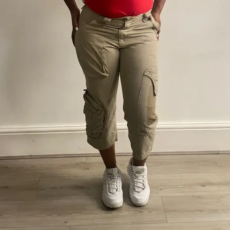 Sasch Cargo Shorts - 31W UK 12 Beige Cotton