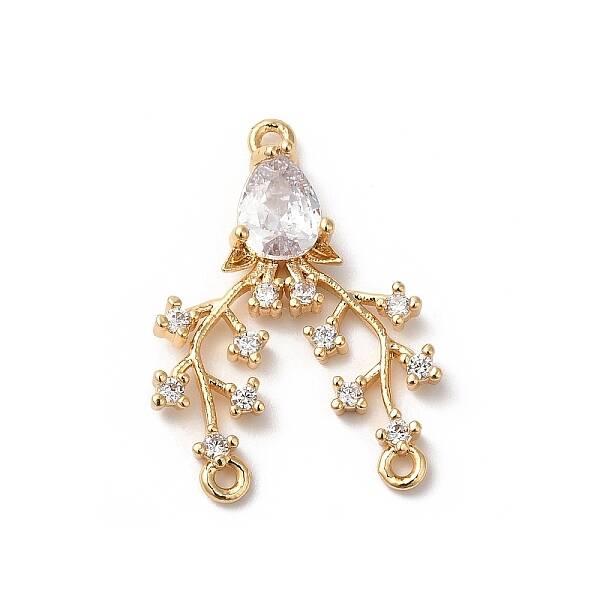 Brass Micro Pave Clear Cubic Zirconia Pendant