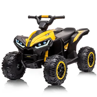 Garvee Ride - P Series: 12V Kids Quad ATV 4 Wheeler with Music, LED Lights for Boys & Girls - Yellow