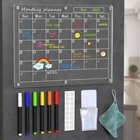 Acrylic Calendar for Fridge,Magnetic Calendar for Refrigerator,1Pack 12\