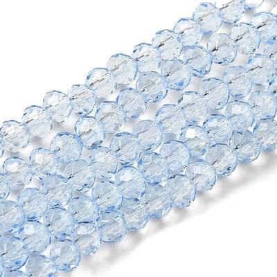 Transparent Baking Paint Glass Beads Strands