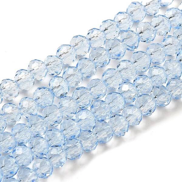 Transparent Baking Paint Glass Beads Strands