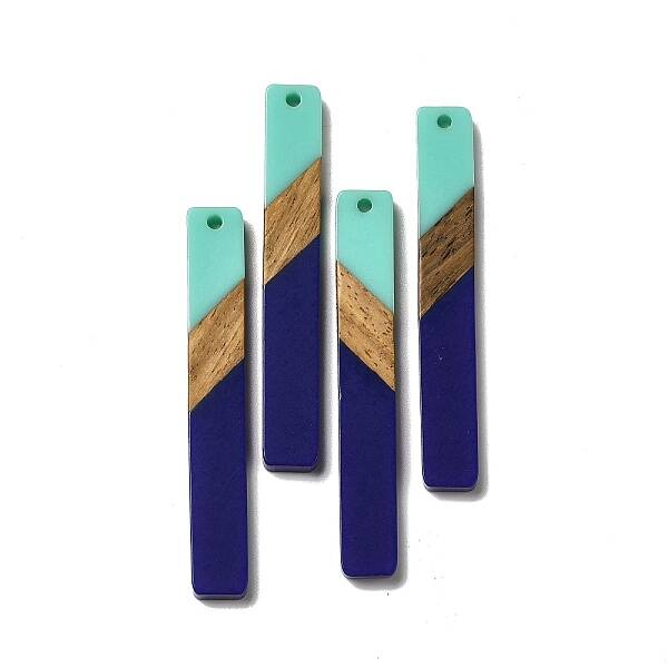 Opaque Resin & Walnut Wood Big Pendants