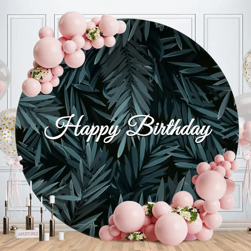 Aperturee Gold Glitter Round Black 50Th Birthday Backdrop | Round Backdrop Cover | Circle Backdrops For Birthday | Circular B...