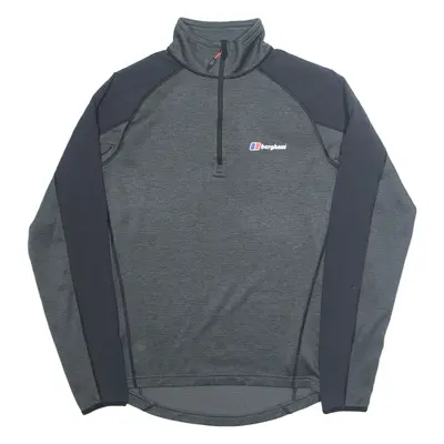 BERGHAUS Mens Sweatshirt Grey 1/4 Zip S
