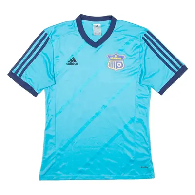 ADIDAS Fc Wadenswil Mens Football Shirt Jersey Blue V-Neck S