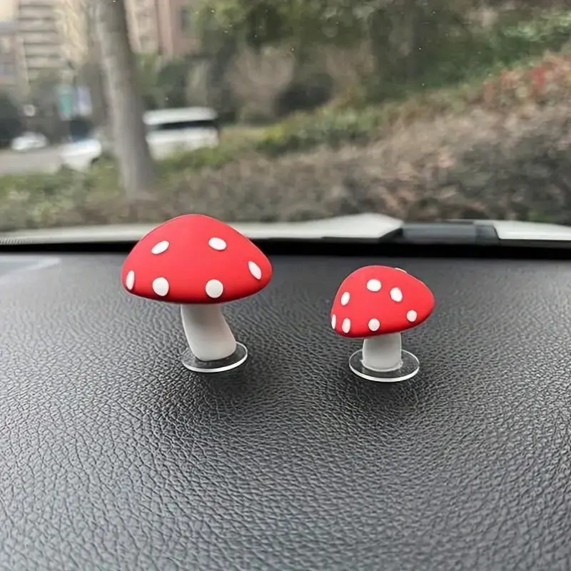 Car Interior Mushroom Frigurines, Small Mushroom Design Car Dashboard Decorations, Mini Decorations for Vehicle Room Decor, ...