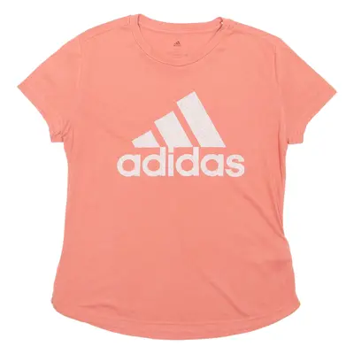 ADIDAS Girls T-Shirt Orange Crew Neck L