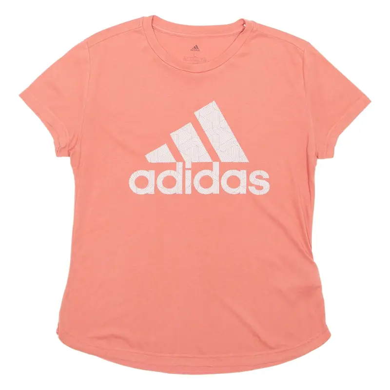 ADIDAS Girls T-Shirt Orange Crew Neck L
