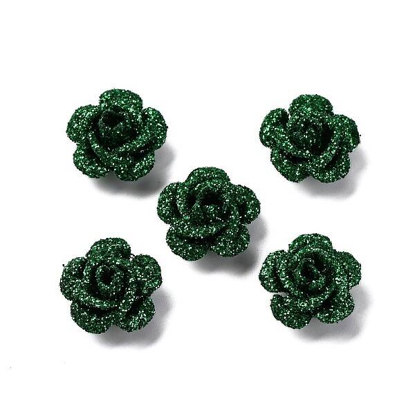 3D Rose Flower Baking Paint Aluminum Beads