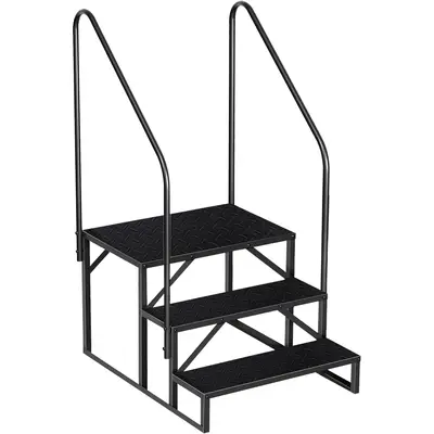 Garvee 3 Step RV Steps with Handrail, 660 Lbs Heavy-Duty Camper Entry Stairs, Anti-Slip Portable Steps for Travel Trailers,Mo...