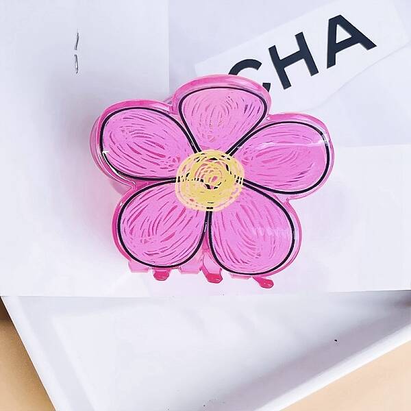 Flower Acrylic Large Claw Hair Clips