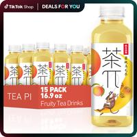 Tea PI Iced Tea –(Peach Oolong Tea) Sweet Iced Fruit Tea Bottles, Real Juice, -16.9 fl oz, 500mL, 15 Pack Beverage arizona ...