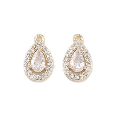 Brass Micro Pave Clear Cubic Zirconia Pendants