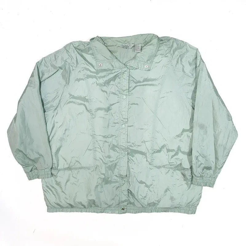 HABAND Shell Satin Jacket Green Womens 2XL