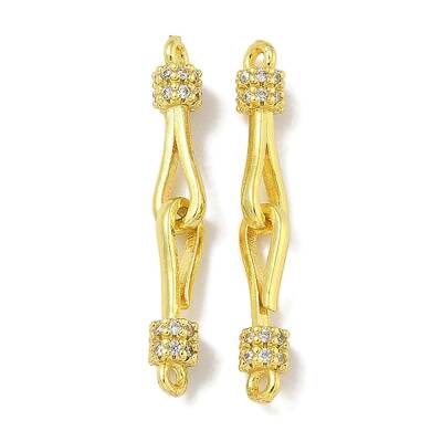 Brass Micro Pave Clear Cubic Zirconia Hook and S-Hook Clasps
