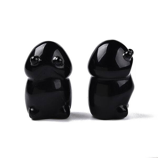 Natural Obsidian Monster Figurines