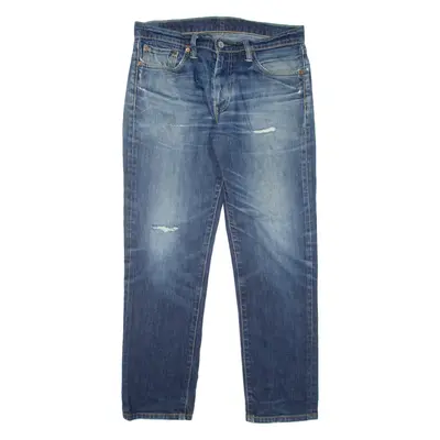 LEVI'S 511 Jeans Distressed Mens Blue Slim Straight Stone Wash W33 L28