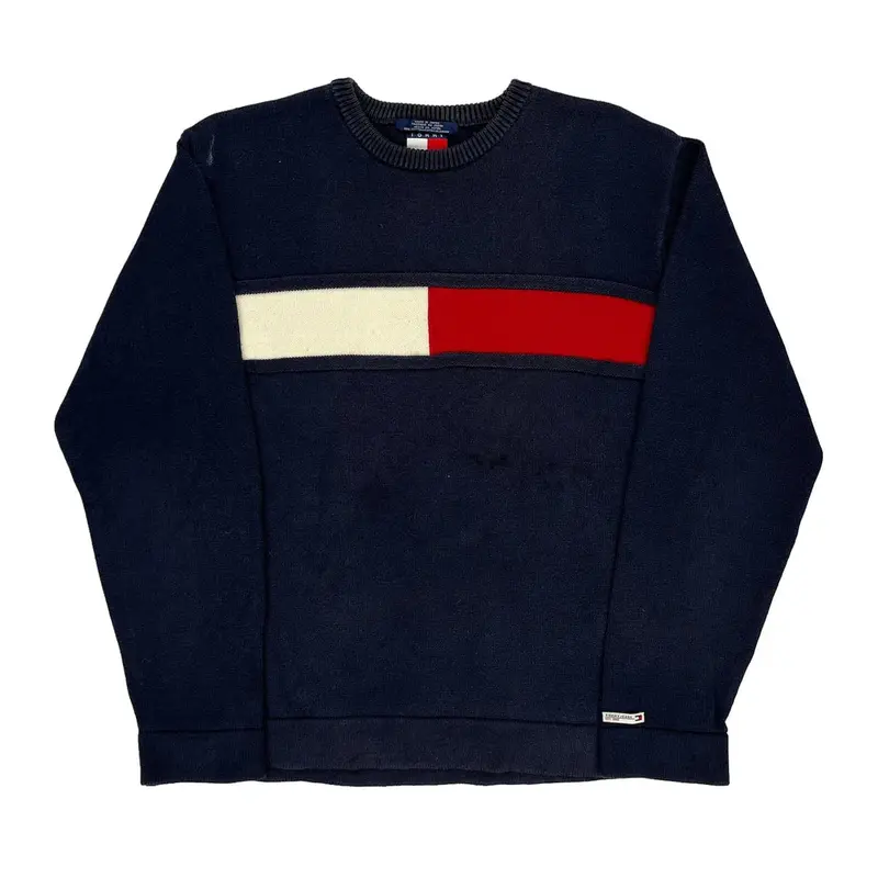 Tommy Jeans Jumper - Large Navy Cotton