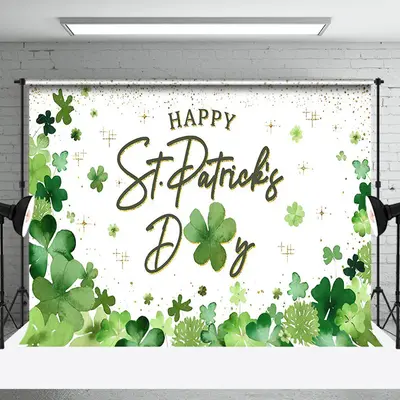 Aperturee Green Clover Gold Twinkling St Patricks Day Backdrop | St Patty'S Day Photo Backdrop | Shamrock Backdrop | St Patri...