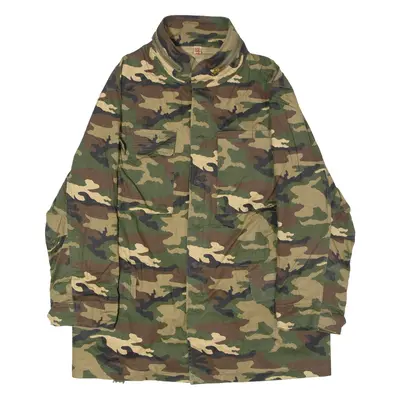 EYKAY Mens Military Jacket Green Twill 90s Camouflage M