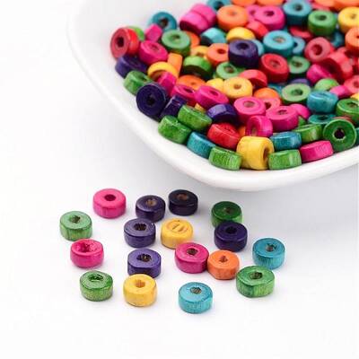Flat Round Lead Free Natural Maple Wood Beads