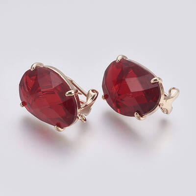 Faceted Glass Stud Earring Findings